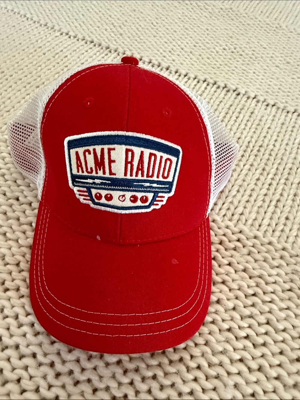 Red Mesh-Back Acme Radio Trucker Hat @ Nashville
